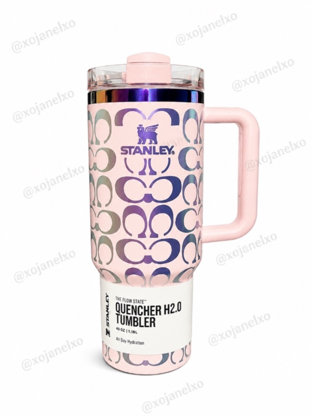 Stanley Pink Gold Patterned Coach Designer Tumbler New in Box